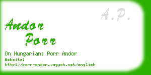 andor porr business card